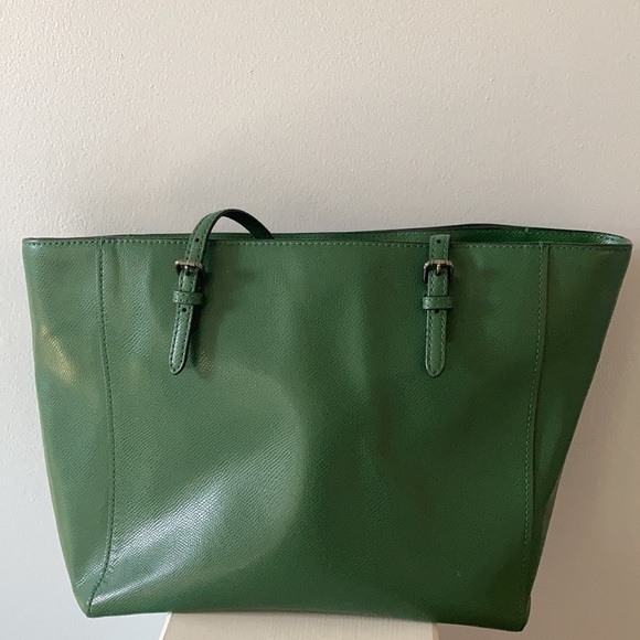 COACH Turnlock Tote Crossgrain Lthr Grass/Dk Nickl - Picture 3 of 10